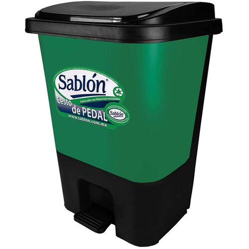 CESTO NEGRO DE PEDAL PARA BASURA ORGANICO DE 17 LTS