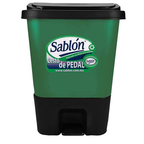 CESTO NEGRO DE PEDAL PARA BASURA ORGANICO DE 17 LTS