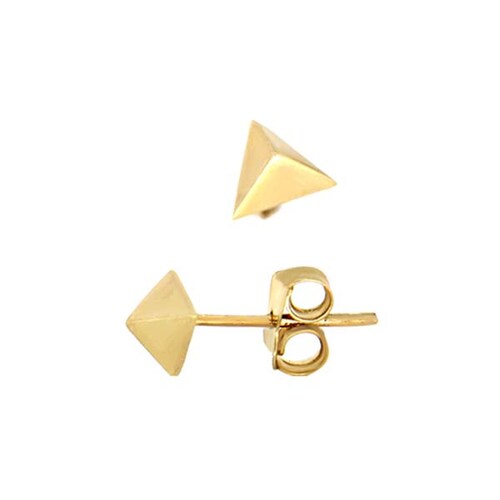 Broquel de Triángulo Pirámide 4-6mm en Oro de 14 K + Obsequio