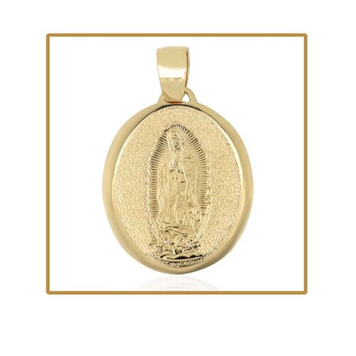 Medalla Virgen de Guadalupe Cuerpo Completo en Oro Amarillo de 14 K + Obsequio