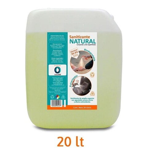 Sanitizante Desinfectante Natural Corporal Y De Superficies, Biodegradable 20L