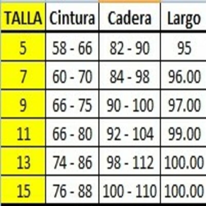 Talla 13 mujer discount pantalon