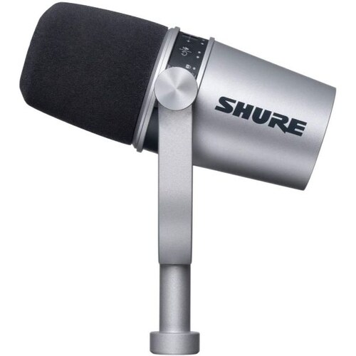 Micrófono para Podcast SHURE MV7-S Plata modo Auto Level Dinámico