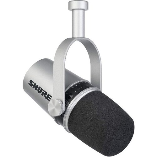 Micrófono para Podcast SHURE MV7-S Plata modo Auto Level Dinámico