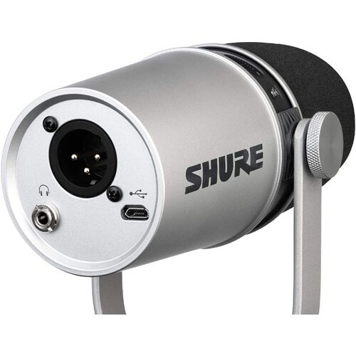 Micrófono para Podcast SHURE MV7-S Plata modo Auto Level Dinámico