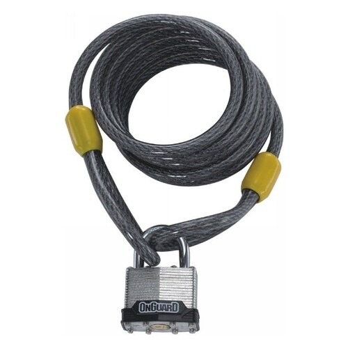 Cable de Acero Trenzado con Candado OnGuard 8033 Para Bicicleta 180 Cms