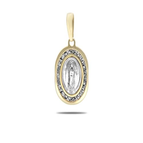 Medalla Virgen de Guadalupe en Oro Blanco de 14 K + Obsequio