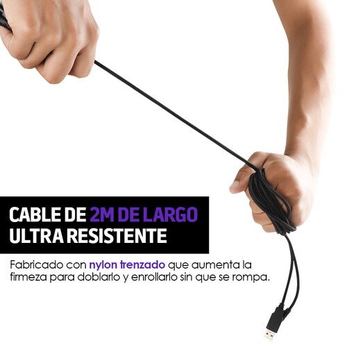 Redlemon Audífonos Gamer con Sonido HD 360 y Luz LED, Micrófono Flexible, Cable Auxiliar 3.5 mm, Control de Audio, Cable de Nylon Trenzado Ultra Resistente de 2m, Compatibilidad Universal, Mod. G9500