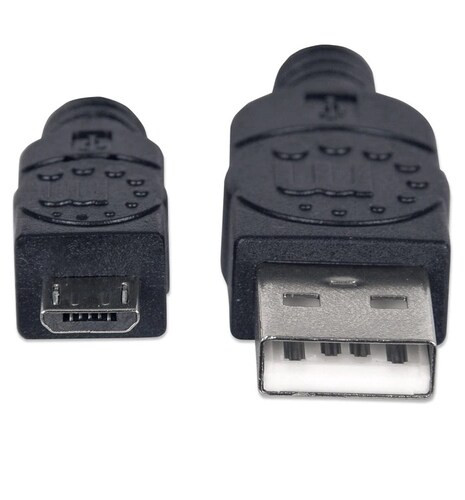 Cable USB Micro B MANHATTAN 1.8m USB Negro CEL TABLETA CAMARA BATERIA CARGA DATOS PC LAP ENERGIA