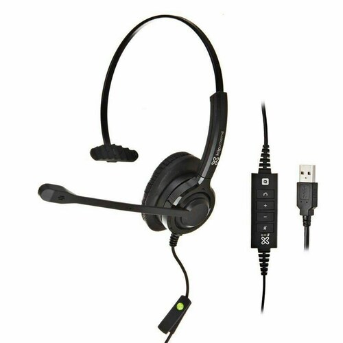 KLIP XTREME DIADEMA VOXPRO MONO AURICULAR CON MICROFONO, USB, CONTROL DE VOLUMEN (KCH-901)