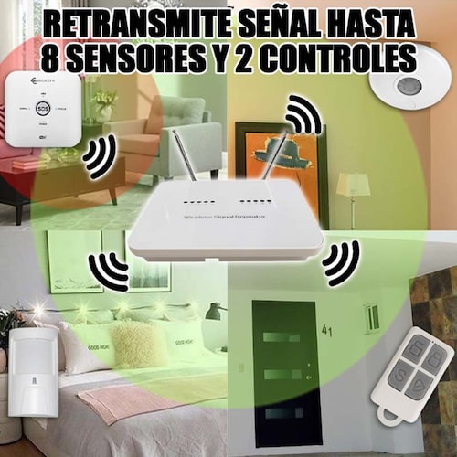 Repetidor para alarmas 433 Mhz Accesorios Sensores Controles