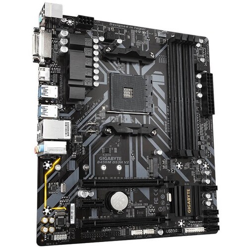Tarjeta Madre GIGABYTE B450M DS3H V2 4xDDR4 2xPCI-E USB3 Socket AM4.