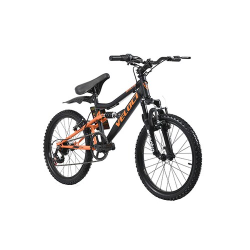 Bicicleta Veloci Brave Rodada 20 Negro Con Doble Suspensión