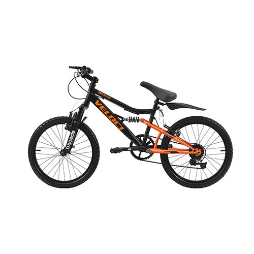 Bicicleta Veloci Brave Rodada 20 Negro Con Doble Suspensión