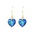 Aretes Crystal Heart Bermuda Blue y plata 0.925