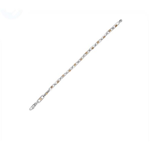 Pulsera Bicolor Estilo Eslabón con Tornillo en Oro Rosa y Blanco de 14 K + Obsequio