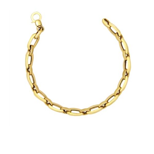 Pulsera de Eslabón Pulido en Oro Amarillo de 14 K + Obsequio