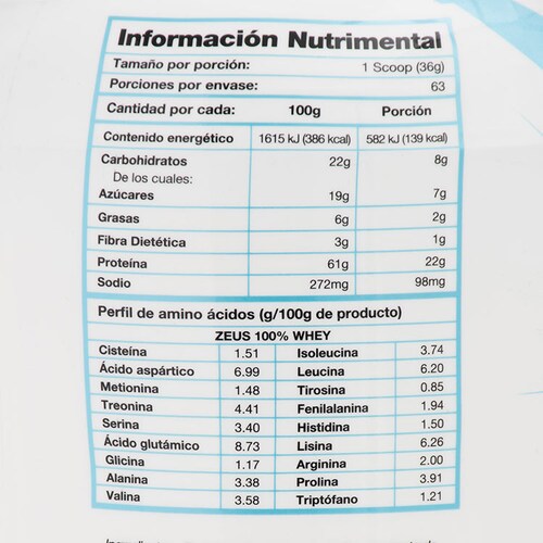 MDN - Proteína en polvo para reconstruir 2.2 kg-5 LB / Whey Olimpo Zeus / Sabor Vainilla