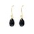 Aretes Pear Cristal Jet y plata mexicana 0.925 