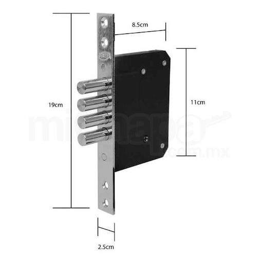 CERRADURA DEXTER 6372 LLAVE TETRA 4 BULONES ALTA SEGURIDAD DISCRETA