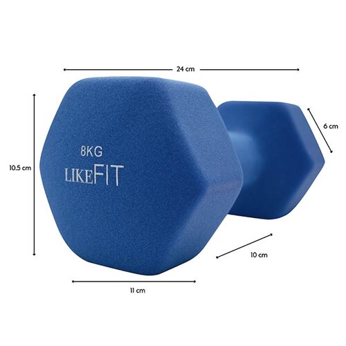 Par Mancuernas Pesa Neopreno 8 Kg Likefit Para Entrenamiento