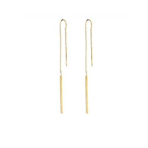 Aretes Violadores con Barra Lisa en Oro de 14 K + Obsequio