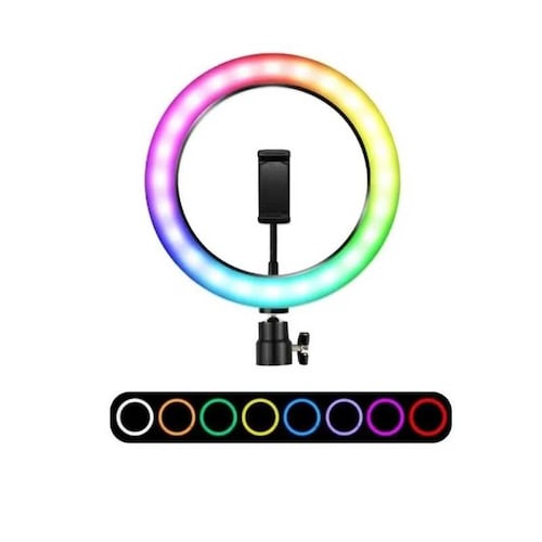 Aro de luz led RGB 30 cm Gadgets and Fun Tripie de 1.7 metros con luz blanca y luces de colores RGB
