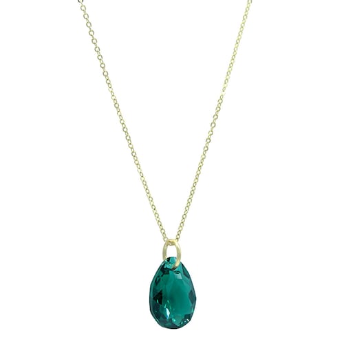 Collar Pear Cristal Emerald y plata mexicana 0.925