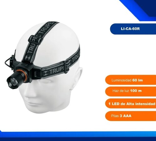 Linterna Para Cabeza Minero 160 Lúmenes, 1 Led alta intensidad truper linterna tipo minero lampara minero
