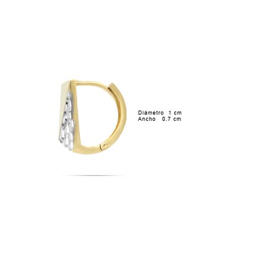 Arete Triángulo Invertido con Bisel Diamantado en Oro Blanco de 14 K + Obsequio
