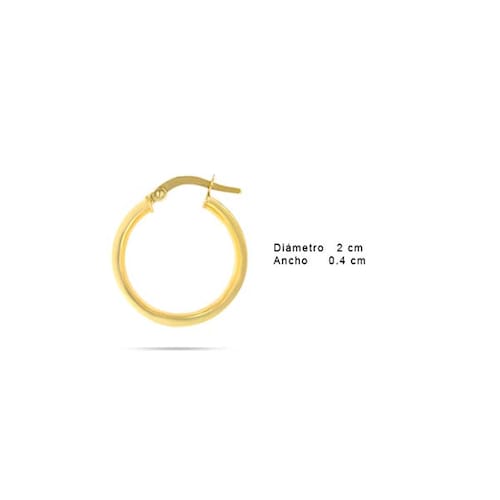Arete Redondo con Línea Mate Diamantada en Oro Amarillo de 14 K + Obsequio
