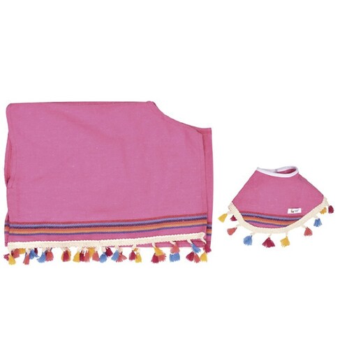 Kit Jorongo para Mascota + Chal de Mujer Unitalla Rosa marca El Rebozo de Dolce