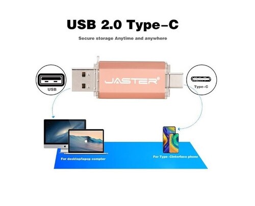 MEMORIA USB A TIPO C OTG 32GB DATOS CEL ROJO PC LAP ARCHIVOS PORTATIL IMAGENES MÚSICA 