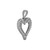 Dije con Diseño Doble Corazón con Circonias en Oro Blanco de 14 K + Obsequio