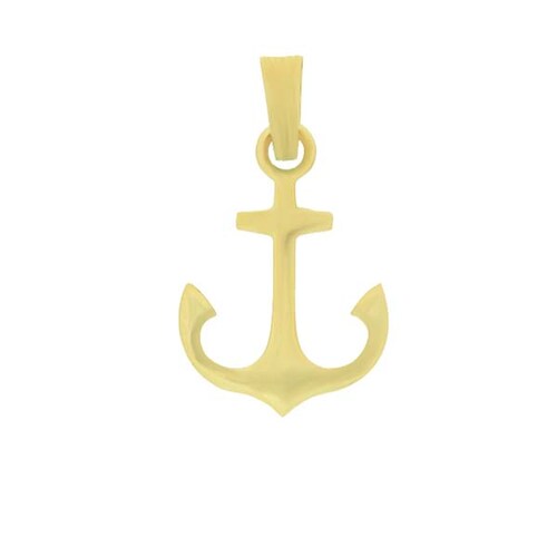 Dije de Ancla en Oro Amarillo de 14 K + Obsequio