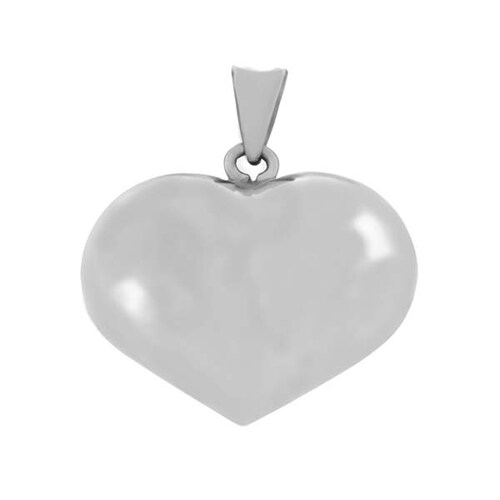 Dije de Corazón Inflado en Oro Blanco de 14 K + Obsequio