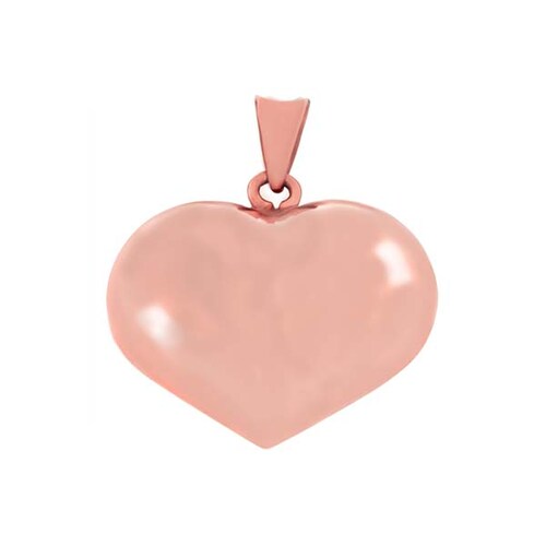 Dije de Corazón Inflado en Oro Rosa de 14 K + Obsequio