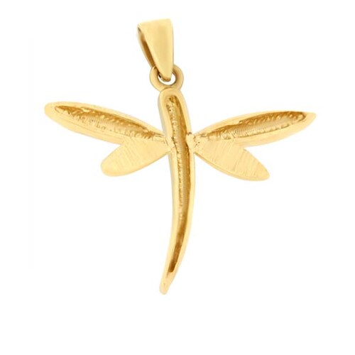 Dije de Libélula en Oro Amarillo y Blanco de 14 K + Obsequio