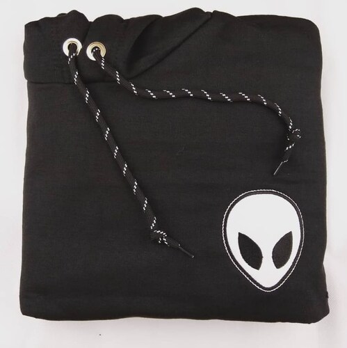 Sudadera Ovni Bordado Alien de Moda Hoodie Con Capucha y Cangurarera  