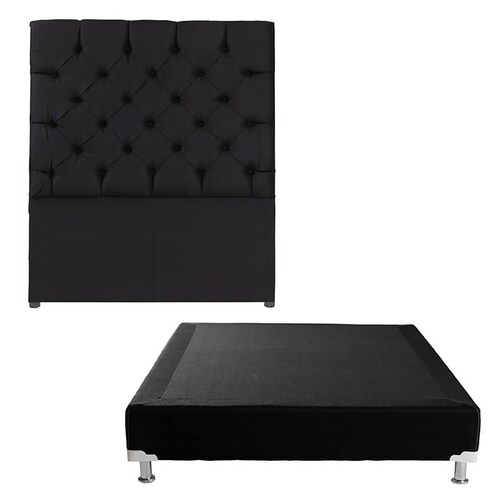 Cabecera Queen Size Negra Capri + Box Dicasa