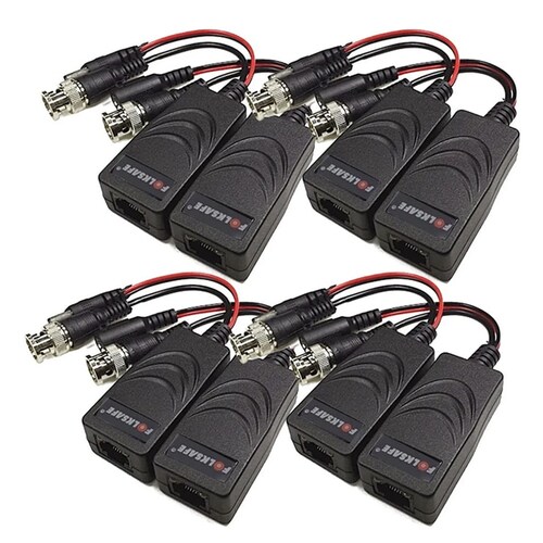 Kit 4 Pares Balum Rj45 Fs4301vp Folksafe Pasivo 250mts Cctv