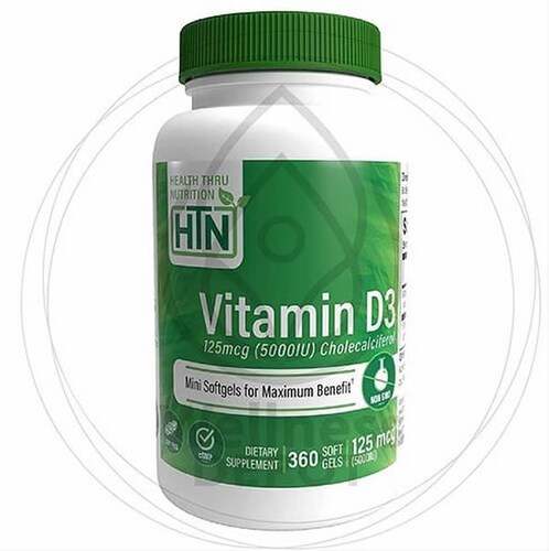 Vitamina D3, 5,000 IU. Ayuda a la Densidad y Estructura Ósea Saludable, Health Thru Nutrition
