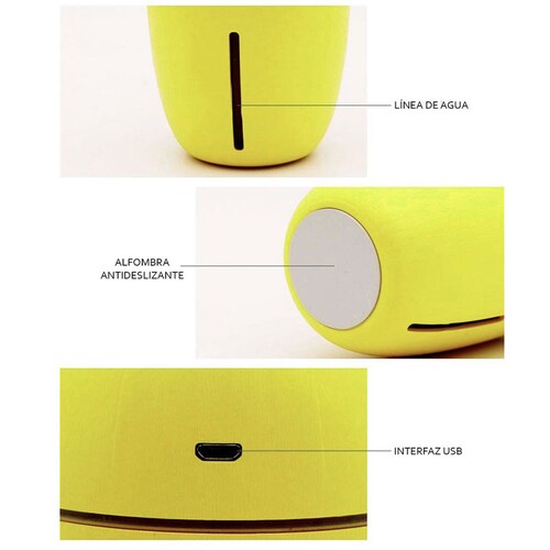 Humificador portátil para esencias difusor de aromas diseño lemon 120 ml