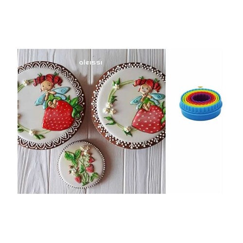 Aleissi Cortador Galleta en forma de Circulo para Fondant Pastel Reposteria o Masa 5pz