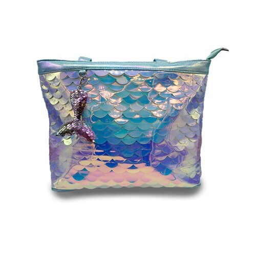 Bolsa Y Cartera Diseño De Escamas De Sirena Tornasol Azul