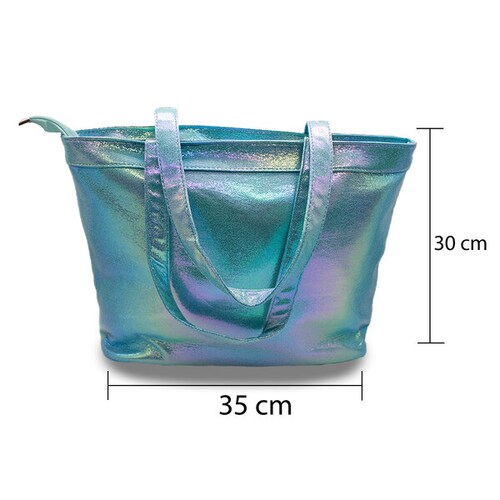 Bolsa Y Cartera Diseño De Escamas De Sirena Tornasol Azul