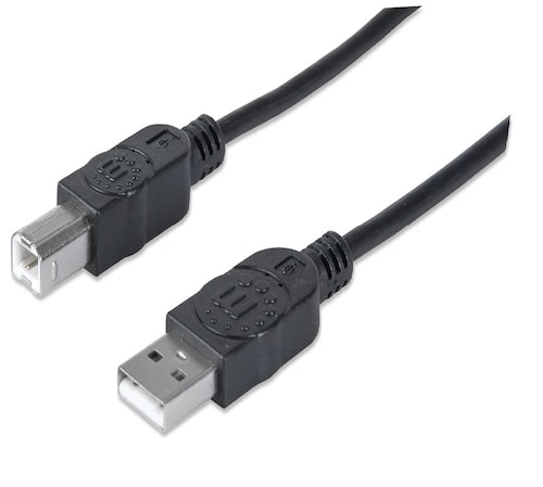 Cable USB tipo B MANHATTAN 1.8m USB Macho Negro IMPRESORA COMPUTADORA MAC LAP IMPRESION DATOS OFICI