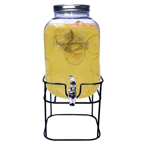 Dispensador De Bebidas Vitrolero Agua Vidrio Con Base Mason Jar Top Choice 
