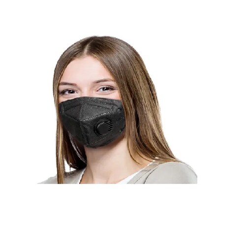 cubrebocas Mascarilla tapabocas kN95 Con Válvula NEGRO 10 pcs 