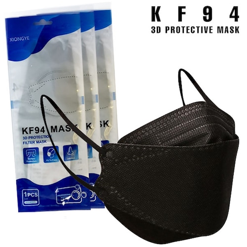 9 piezas kf94 kn95 3D negro estilo Coreano 5 capas certificado GB2626-2006 en empaque individual herméticamente sellado 95% filtración 